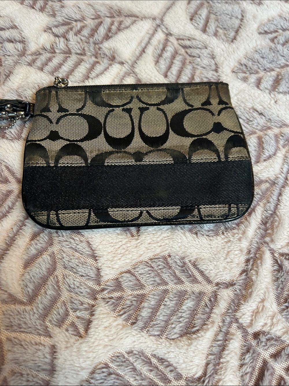 Used Coach Black and grey Signature Crossbody Shoulder Bag with free coin purse - Picture 8 of 8
